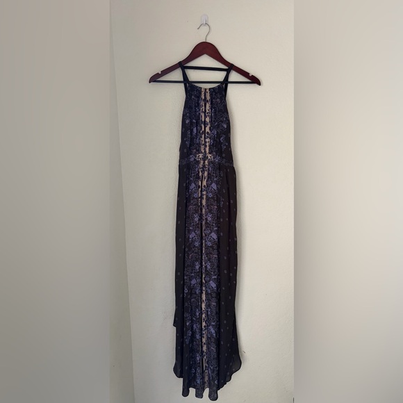 Free People Black and Blue Backless Dress - Picture 2 of 6
